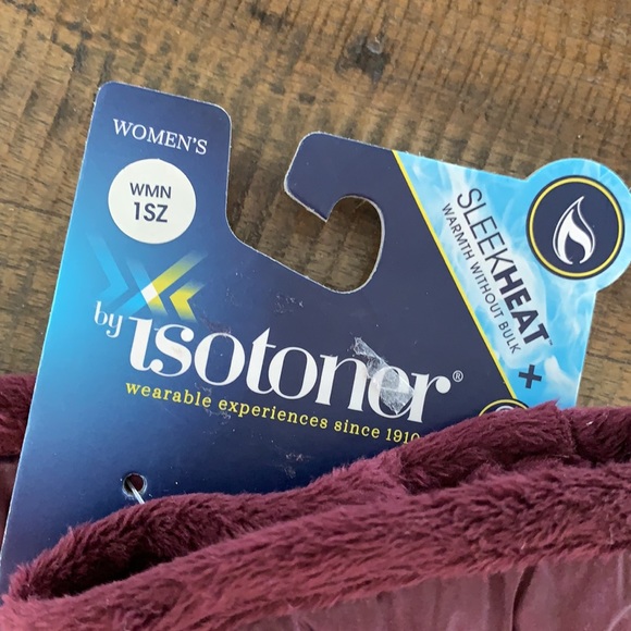 New Isotoner Women's Sleek Heat Gloves Touchscreen SmartDri Plum Purple - Picture 5 of 5